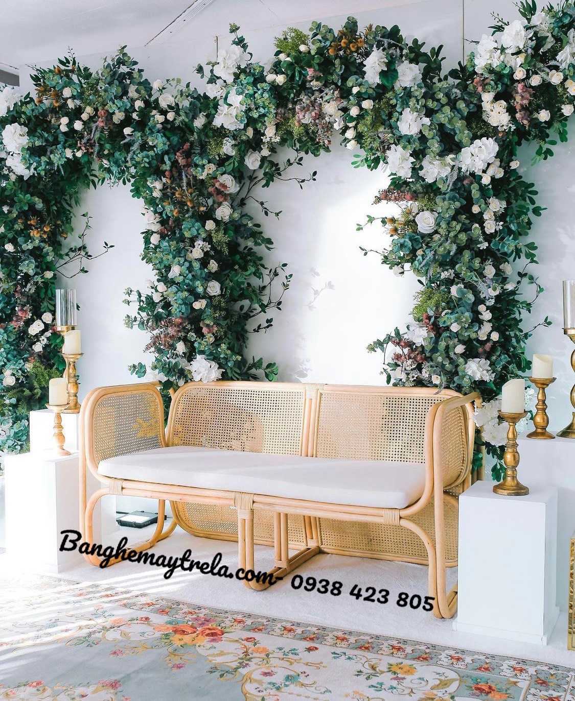 Ghế sofa mây vuông lưới mắt cáo